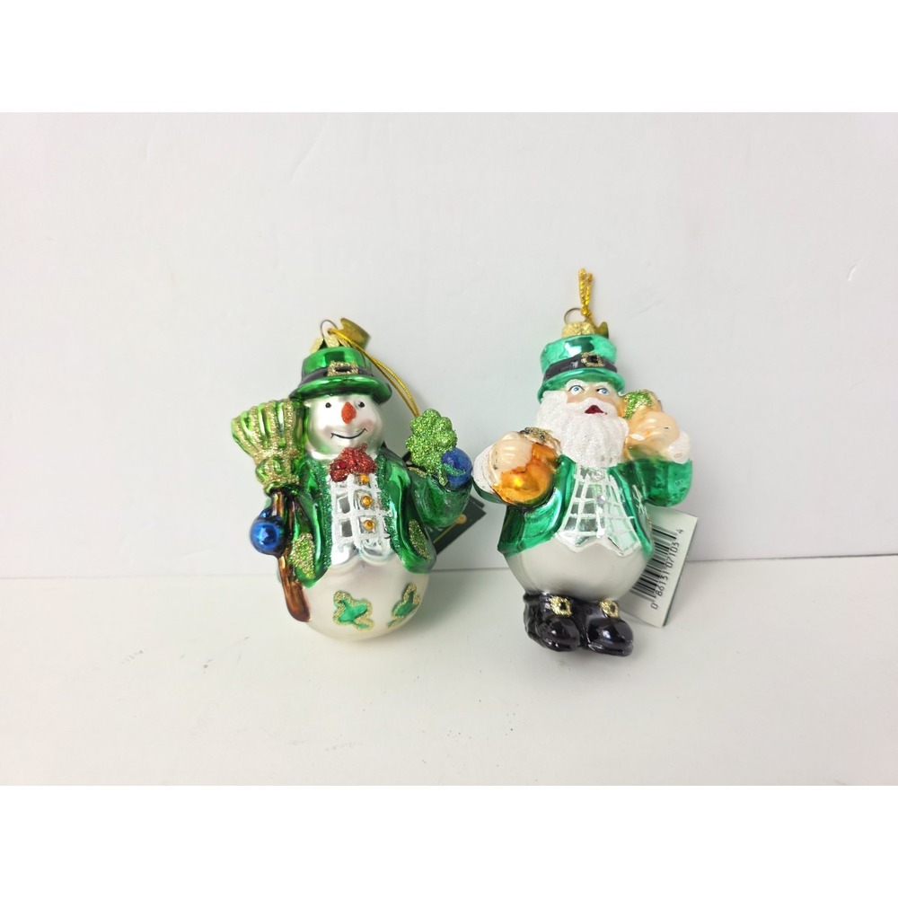 Kurt Adler ornament Christmas St Patrick's Day Irish Noble Gems Santa Snowman